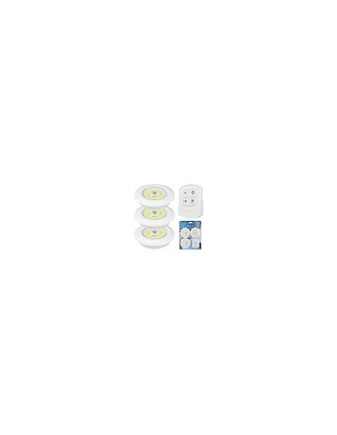 Set 3 lampi LED 3W COB cu telecomanda